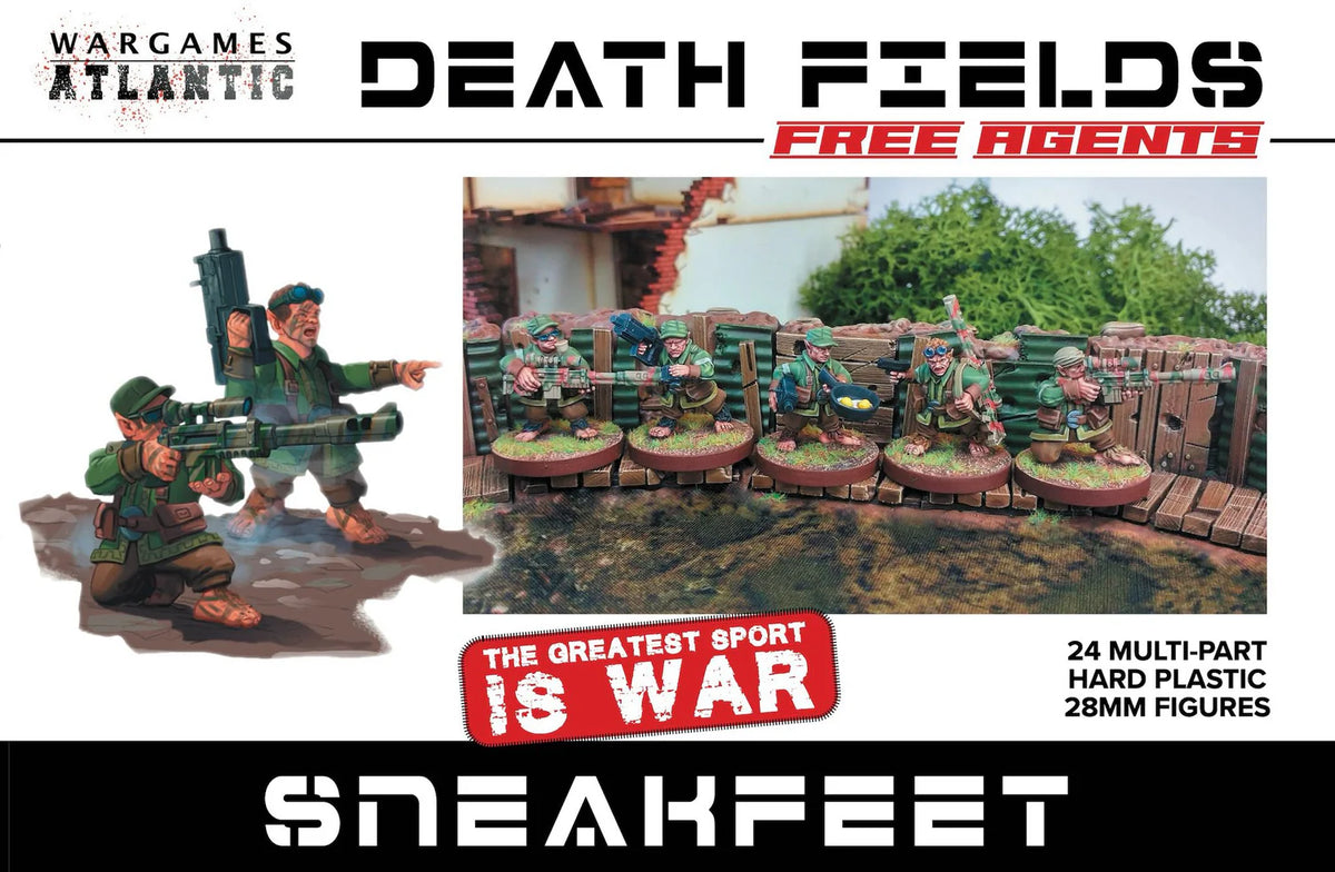 Wargames Atlantic Death Fields SneakFeet 28mm plastic figure box artwork