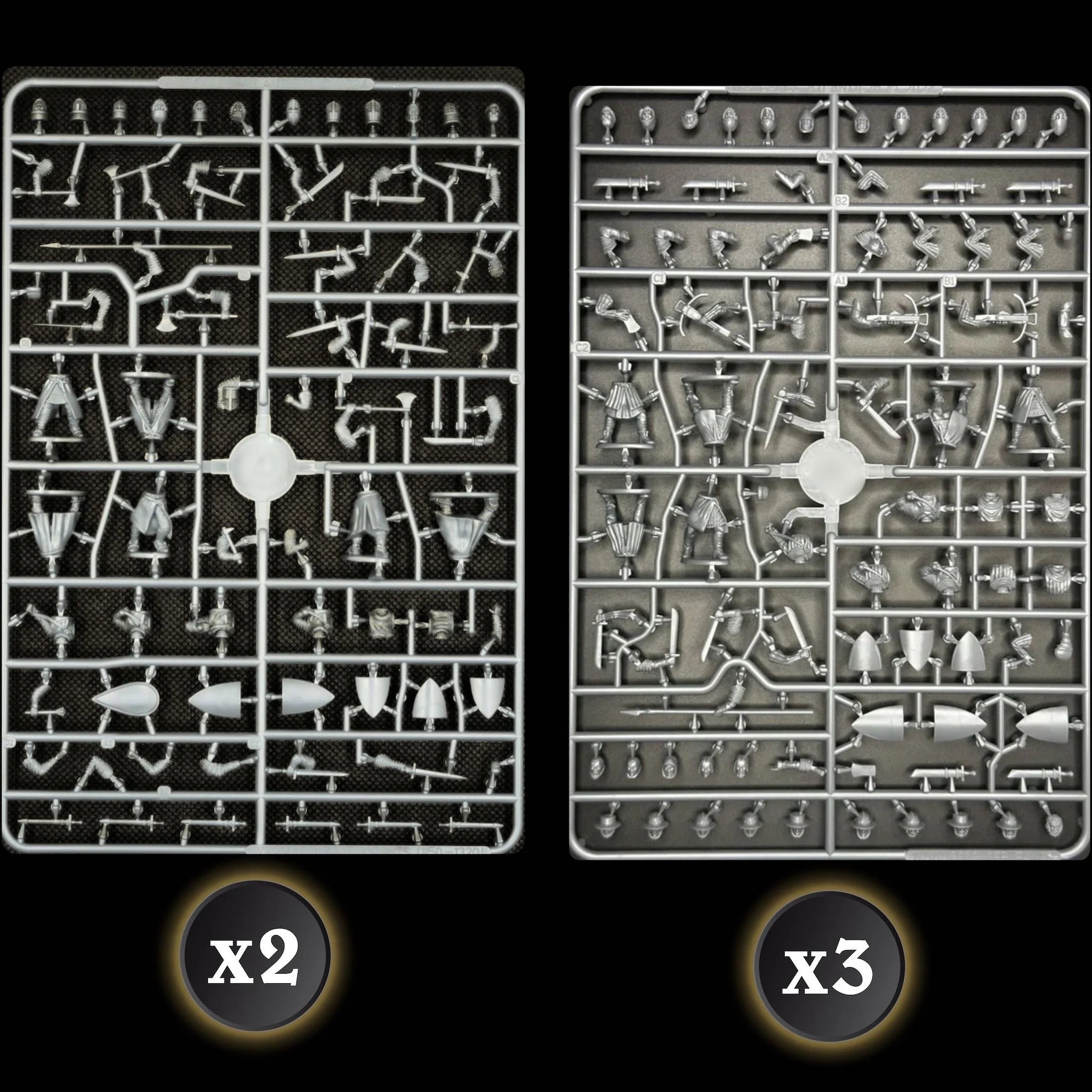 Wargames Atlantic 28mm medieval infantry plastic sprues for Barons' War