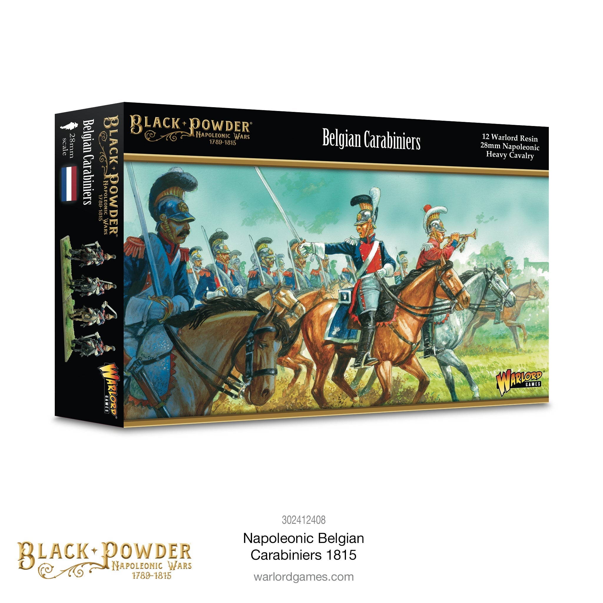 Warlord Games Black Powder Napoleonic Wars Belgian Carabiniers 28mm Cavalry Box Art