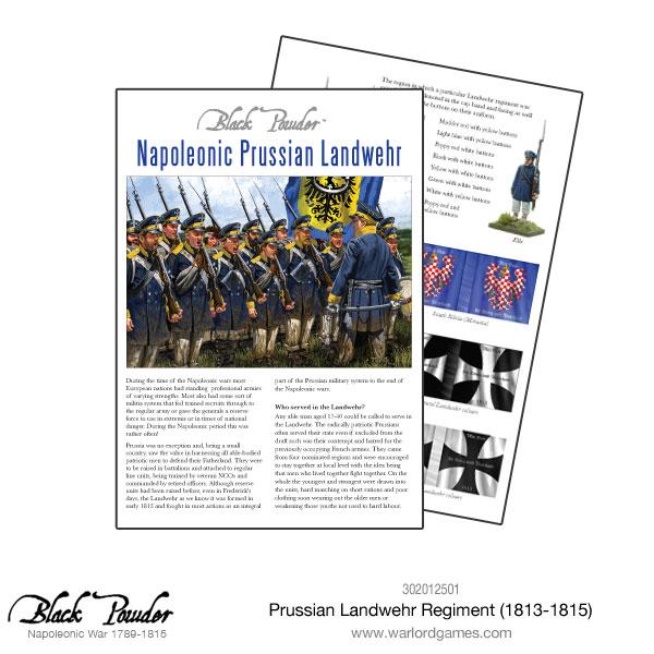 Warlord Games 4 Page Prussian Landwehr Background Booklet and Full Color Regimental Flags