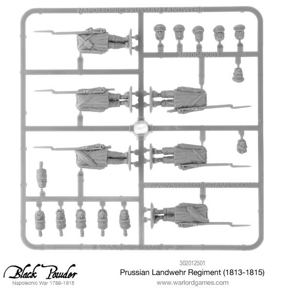 Hard Plastic Prussian Landwehr Infantry Sprues with Head Variations and Musket Options