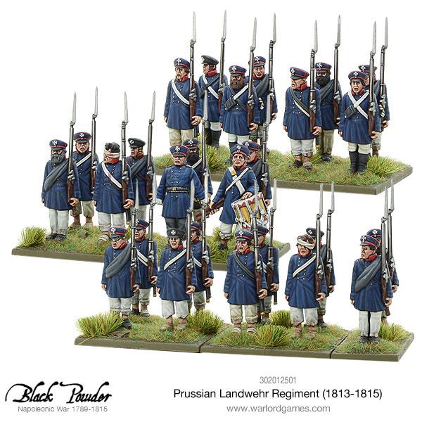 High Detail Close up of Painted 28mm Prussian Landwehr Infantry Group Blocks