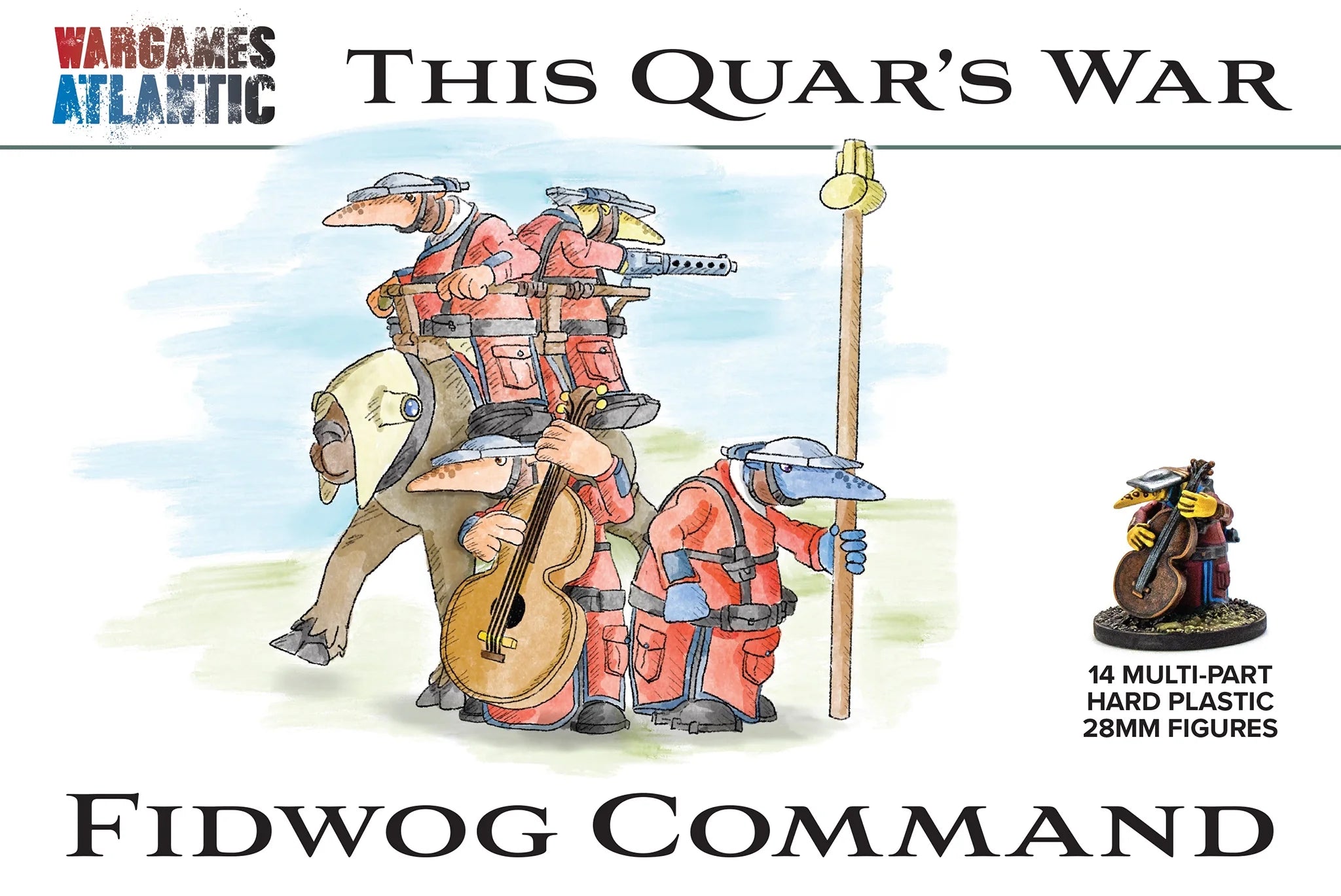 Wargames Atlantic This Quar's War Fidwog Command 28mm plastic figure box front artwork