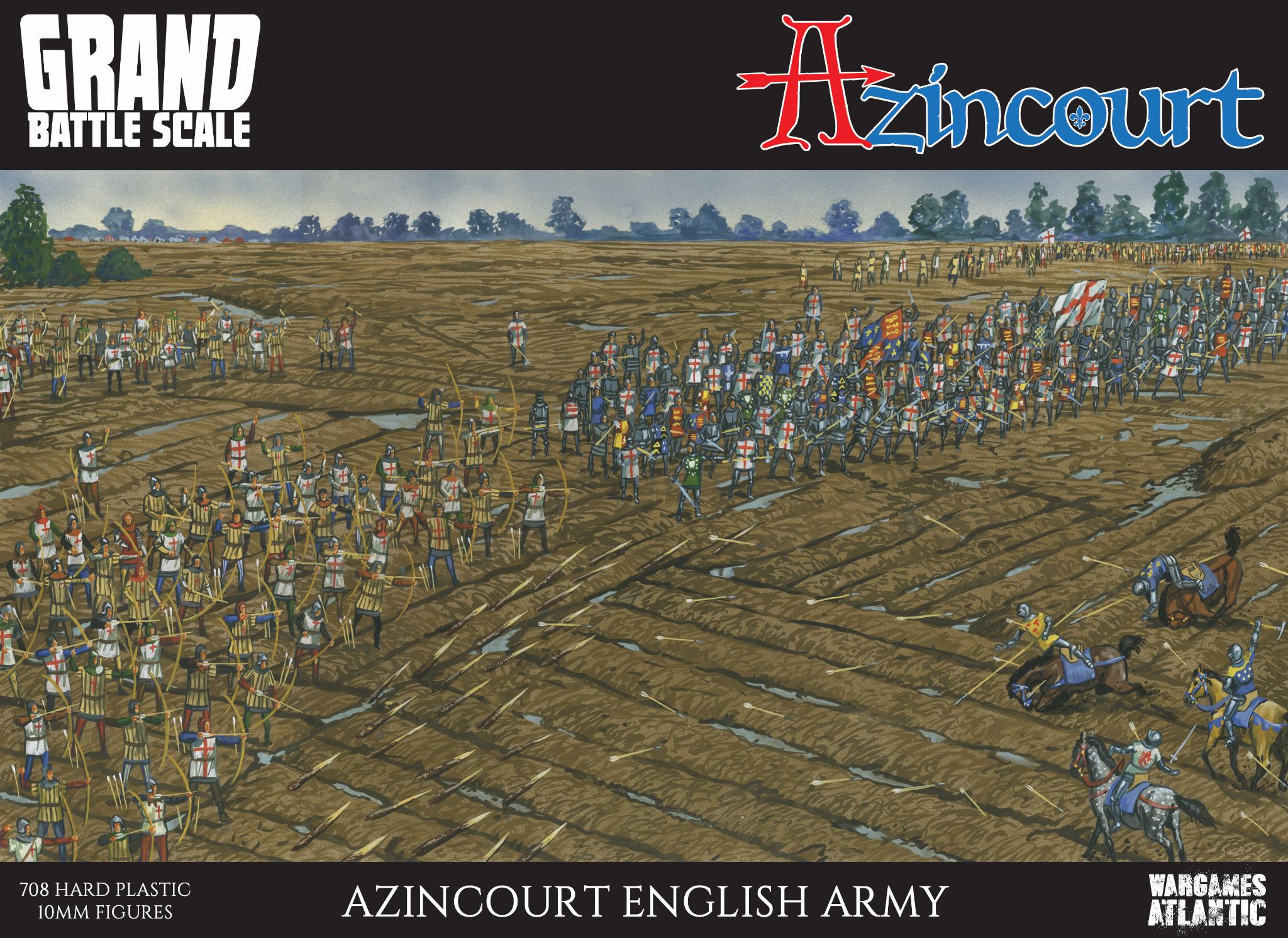 Wargames Atlantic Azincourt English Army 10mm Grand Battle Scale box front artwork