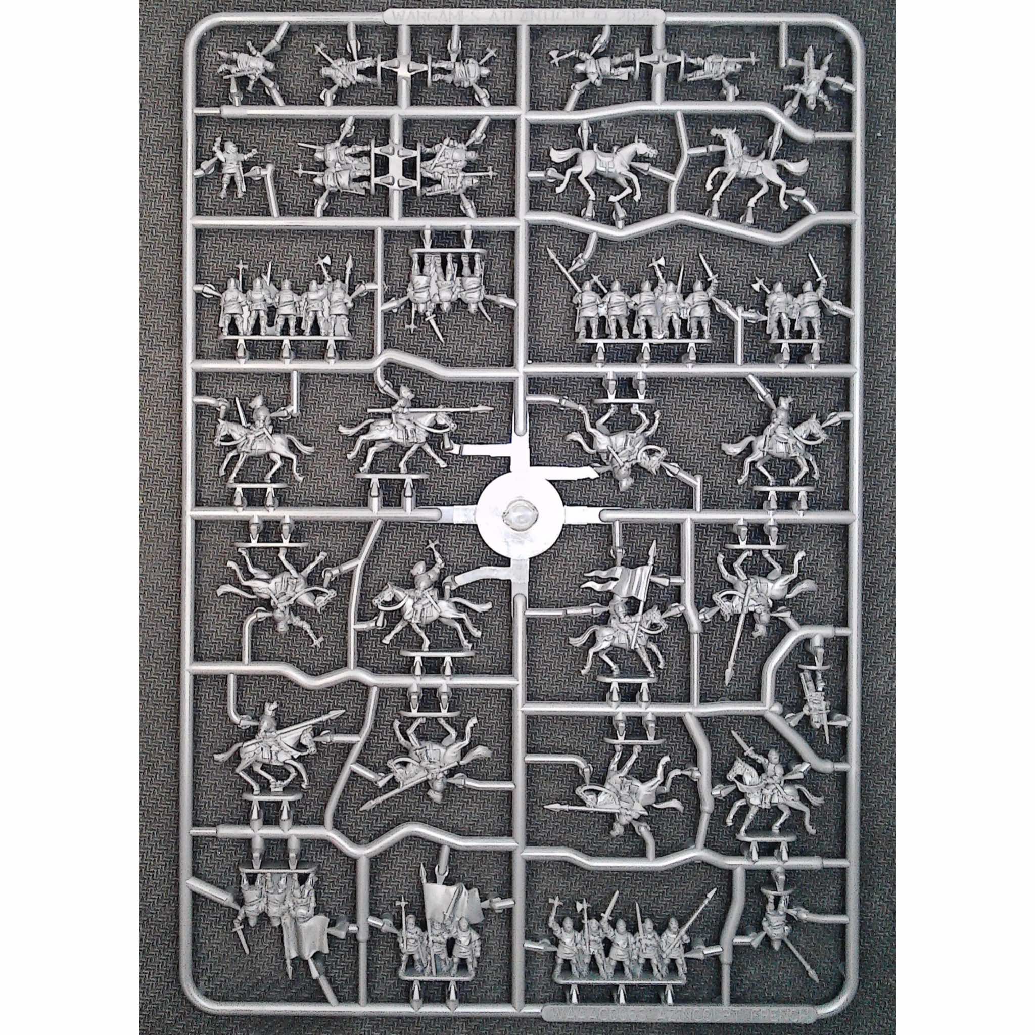 Front view of the 40mm x 20mm plastic base sprue showcasing embedded brand labeling