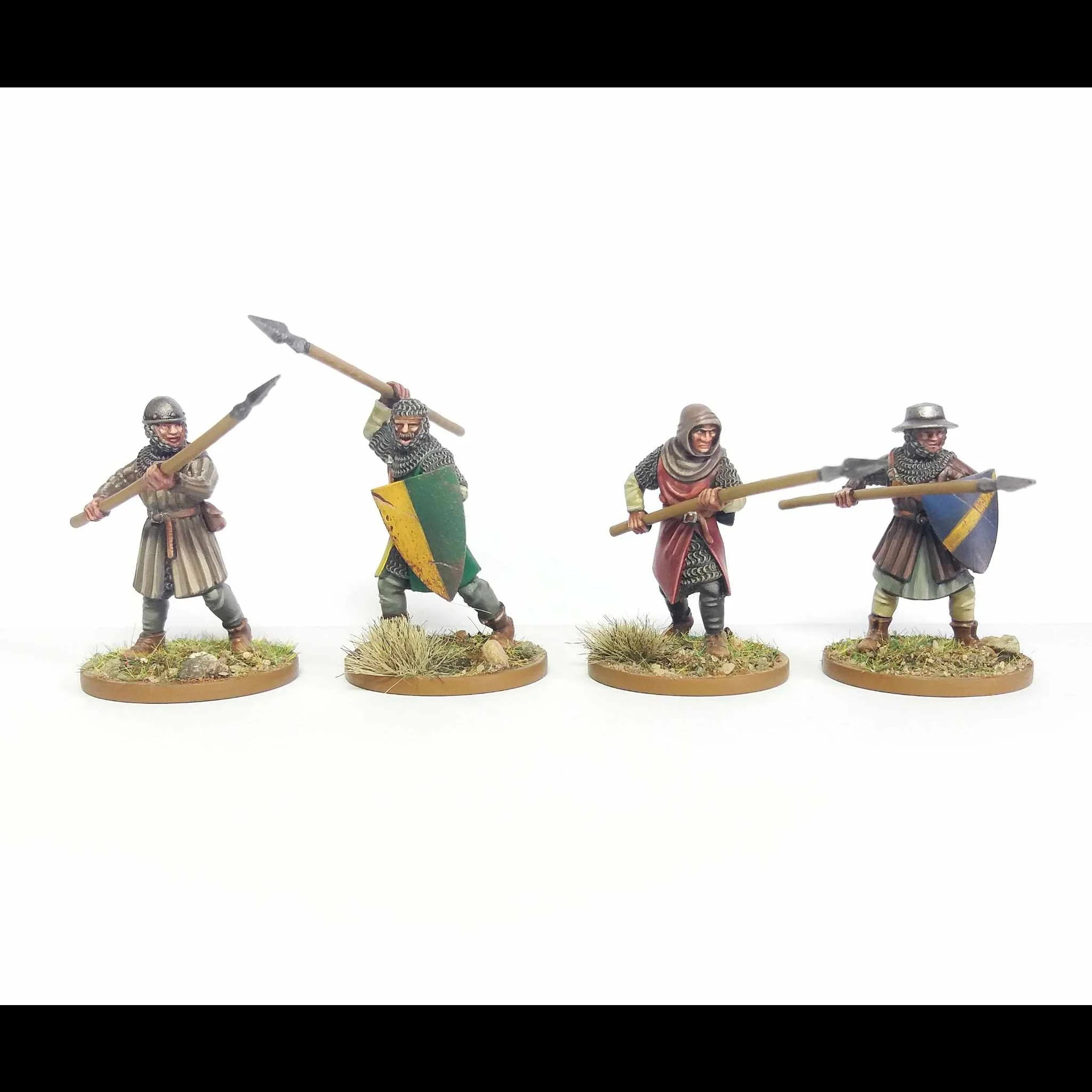 Detailed view of the Wargames Atlantic Foot Serjeants with spears