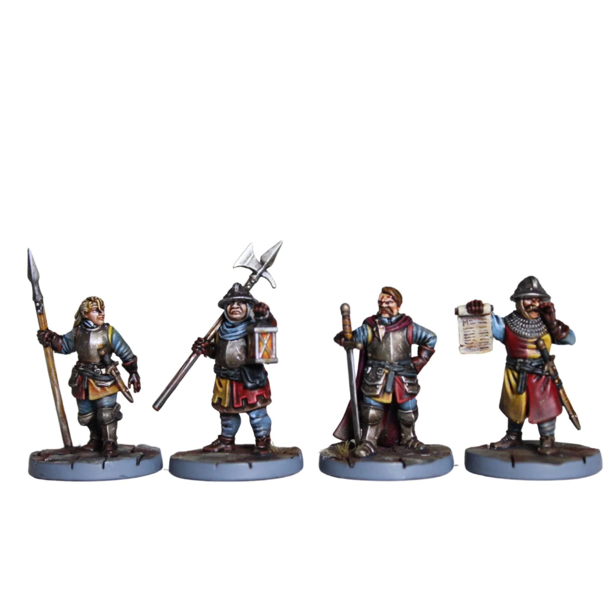 Highly detailed painted Wargames Atlantic Guards including lanterns and scrolls.