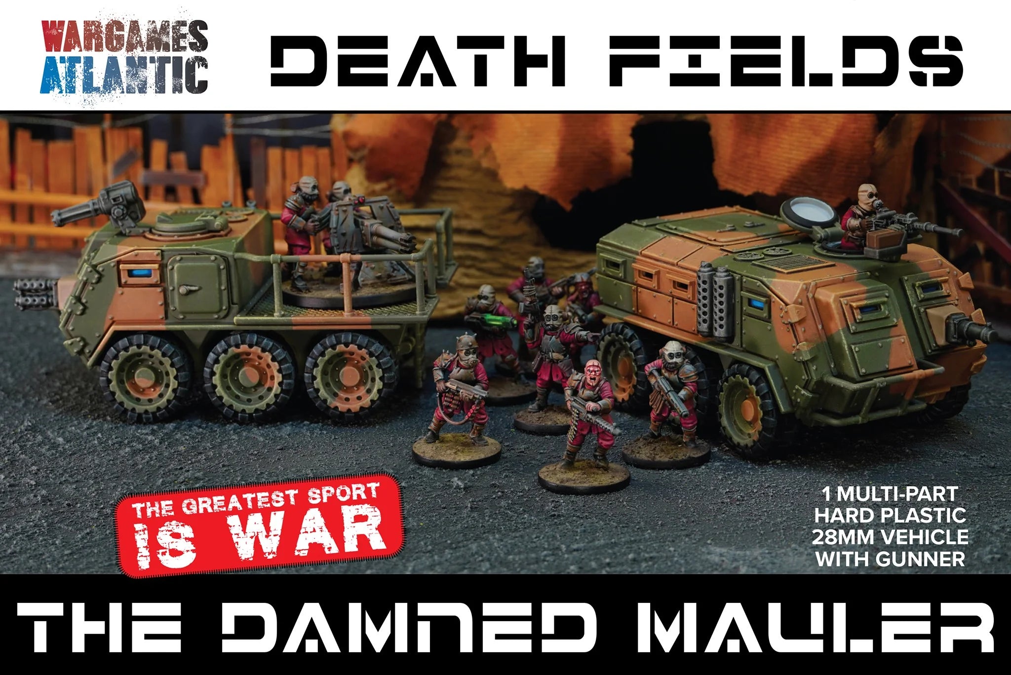 Wargames Atlantic Death Fields The Damned Mauler 28mm plastic model kit box artwork