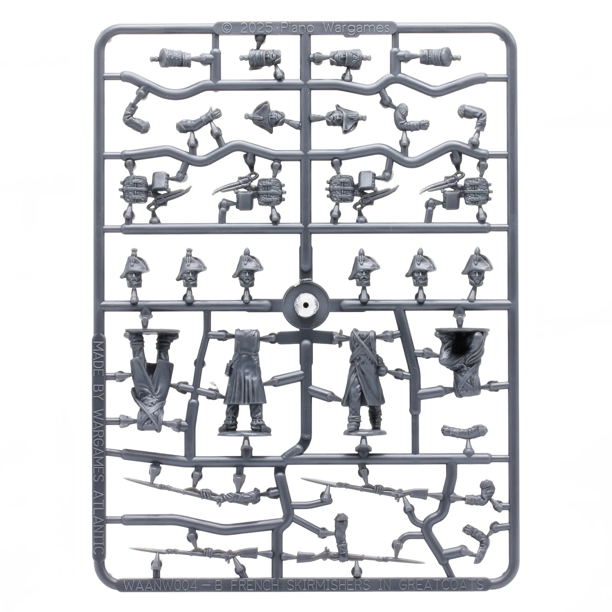Wargames Atlantic 28mm French Skimishers in Greatcoats plastic sprue.