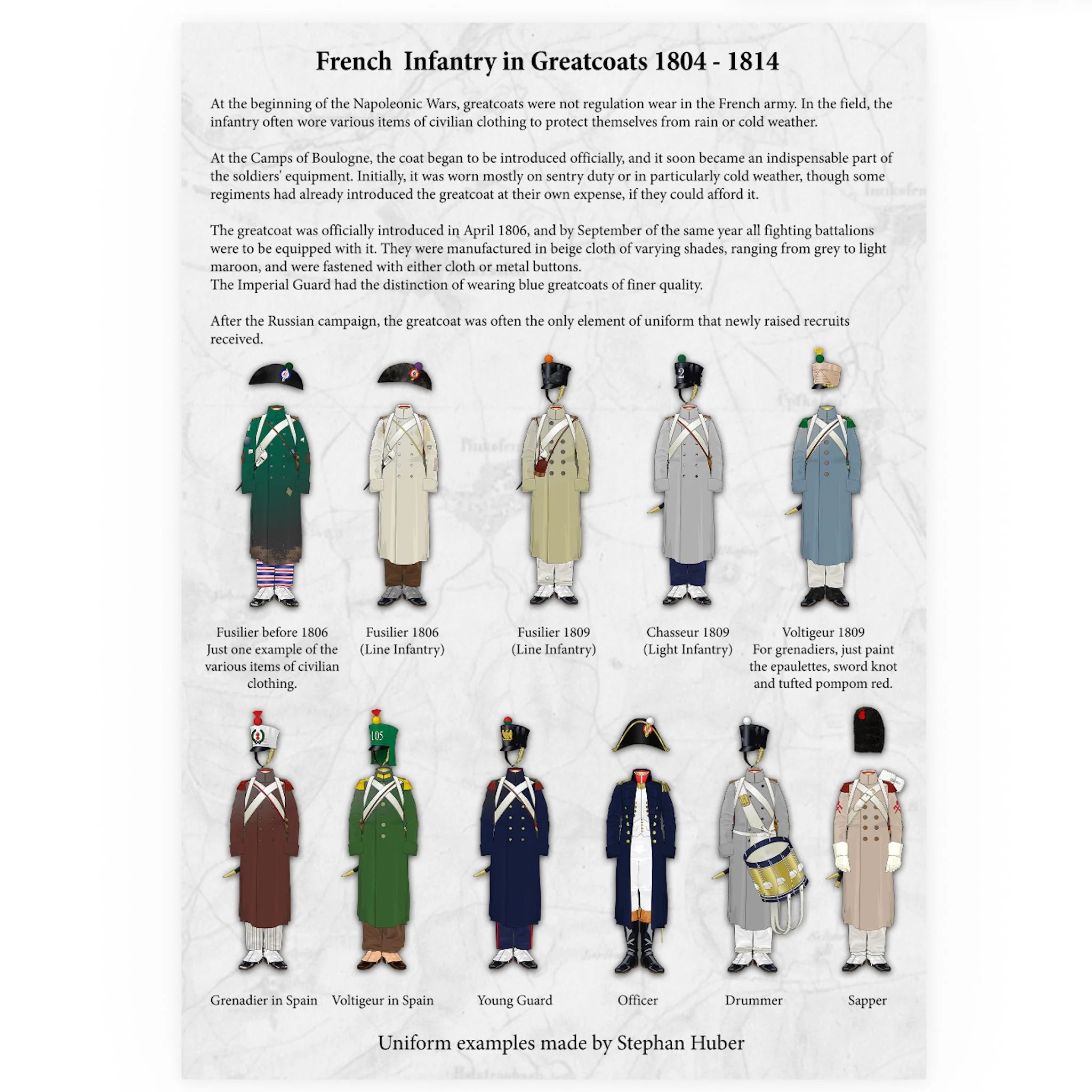 Uniform guide showing French Infantry in Greatcoast 1804-1814