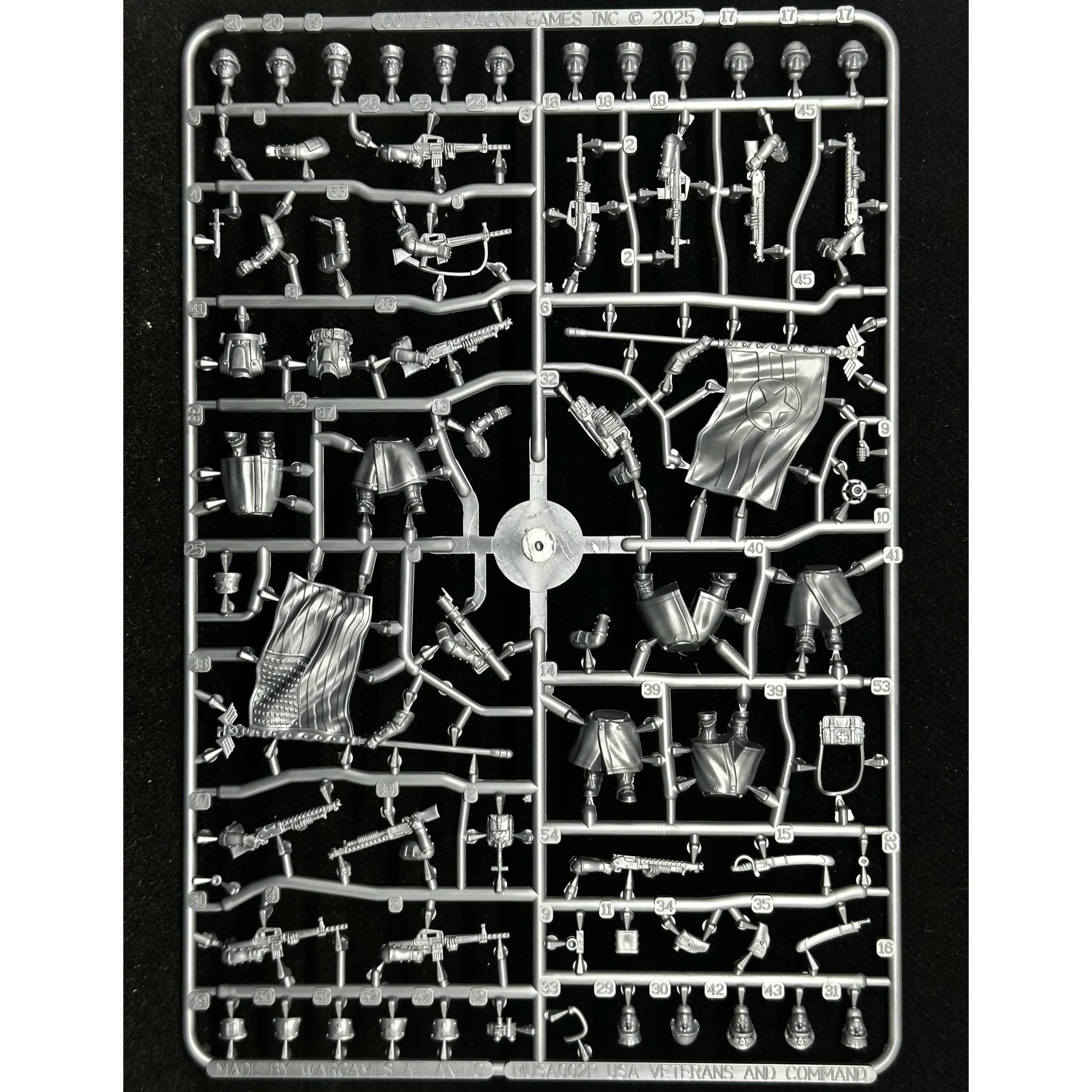 Front perspective of the Wargames Atlantic Marcher USA Veterans and Command plastic frame