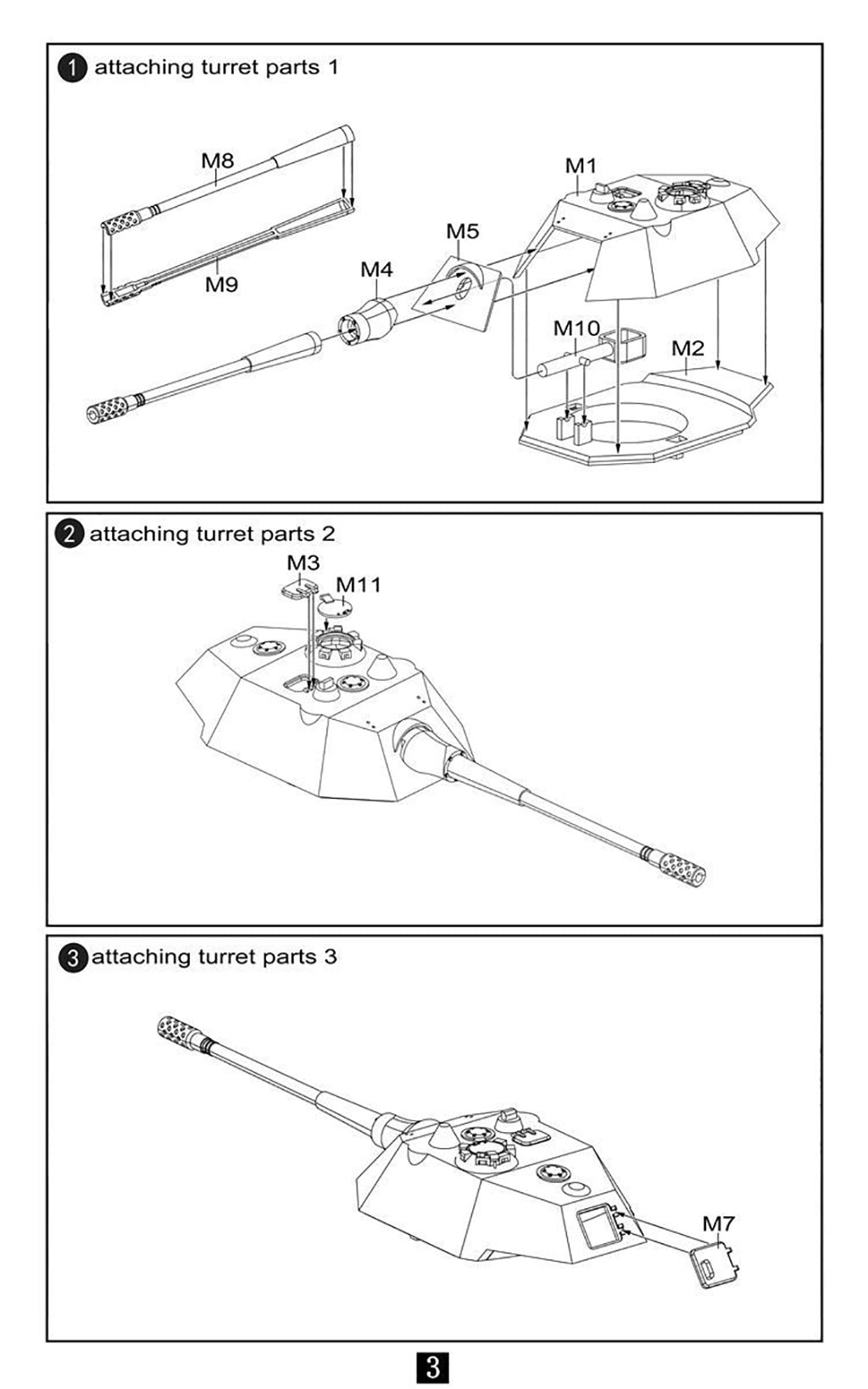 E-100 Auf C Heavy Tank Germany 1:72 Scale Model Kit By Modelcollect Instructions Page 3