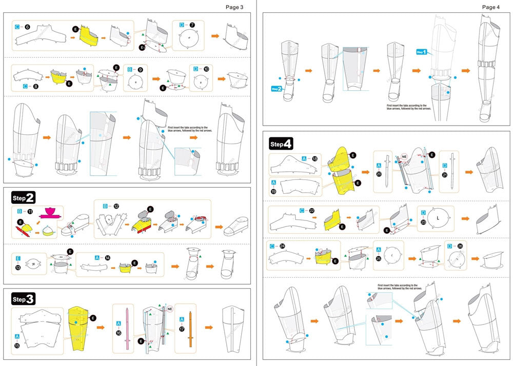 Star Wars Storm Trooper Metal Earth Iconx Model Kit Instructions Page 3 & 4