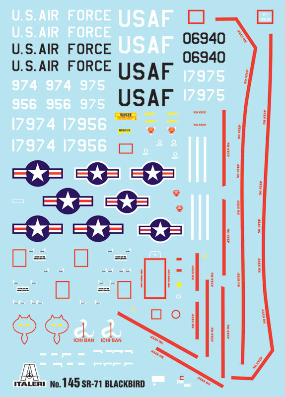 Lockheed SR-71 Blackbird With Drone, 1/72 Scale Model Kit Decals