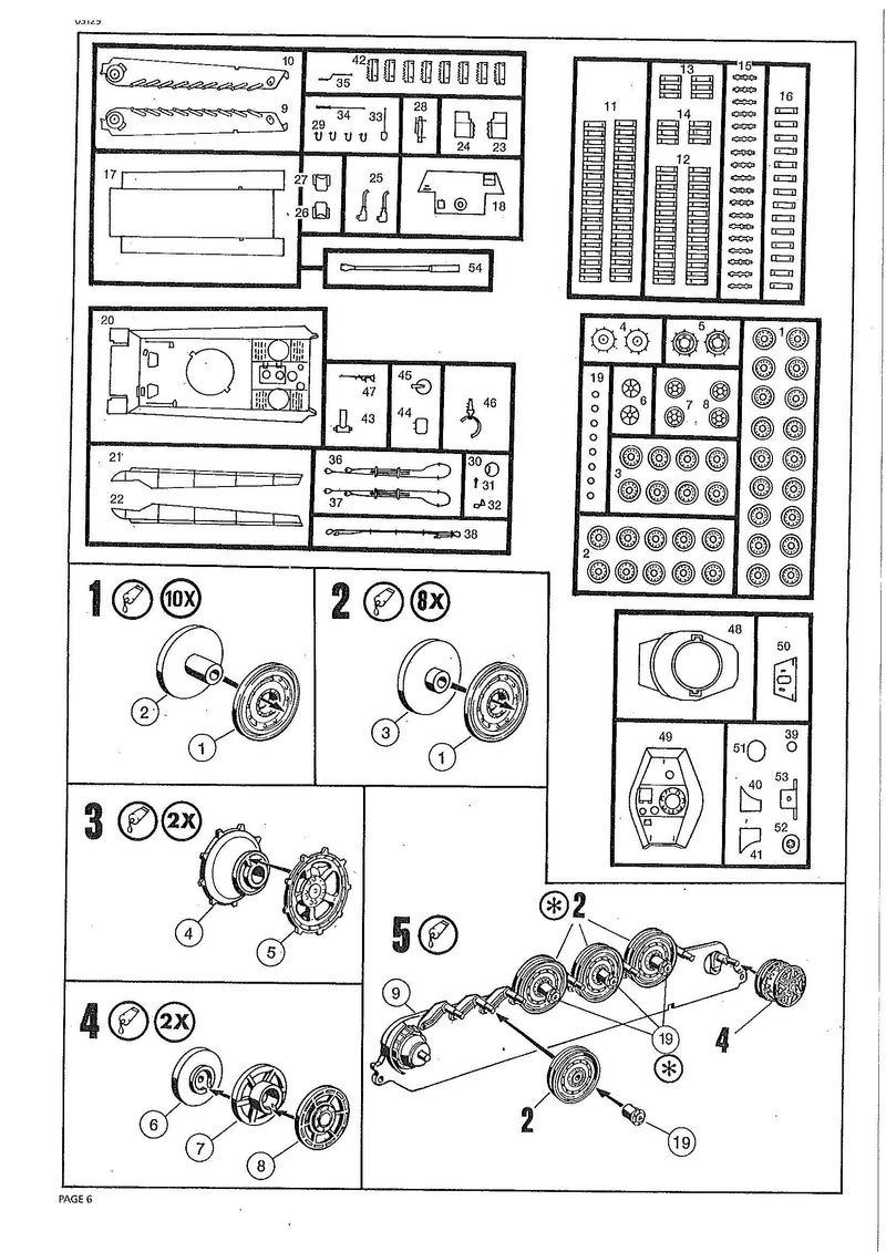 Tiger II Ausf. B (Production Turret) 1/72 Scale Model Kit Instructions Page 6