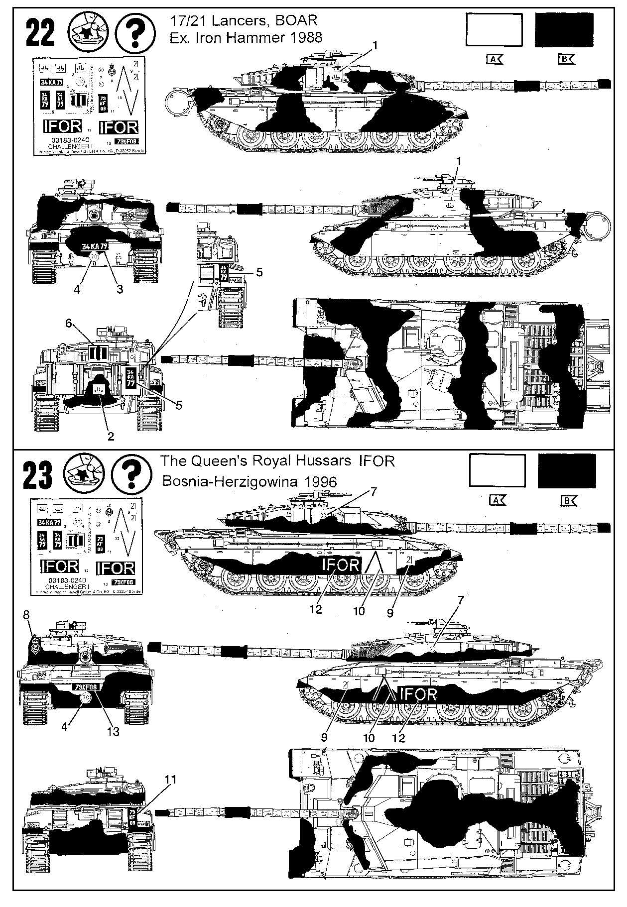 Challenger 1 British Main Battle Tank 1/72 Scale Model Kit By Revell Germany Instructions page 10