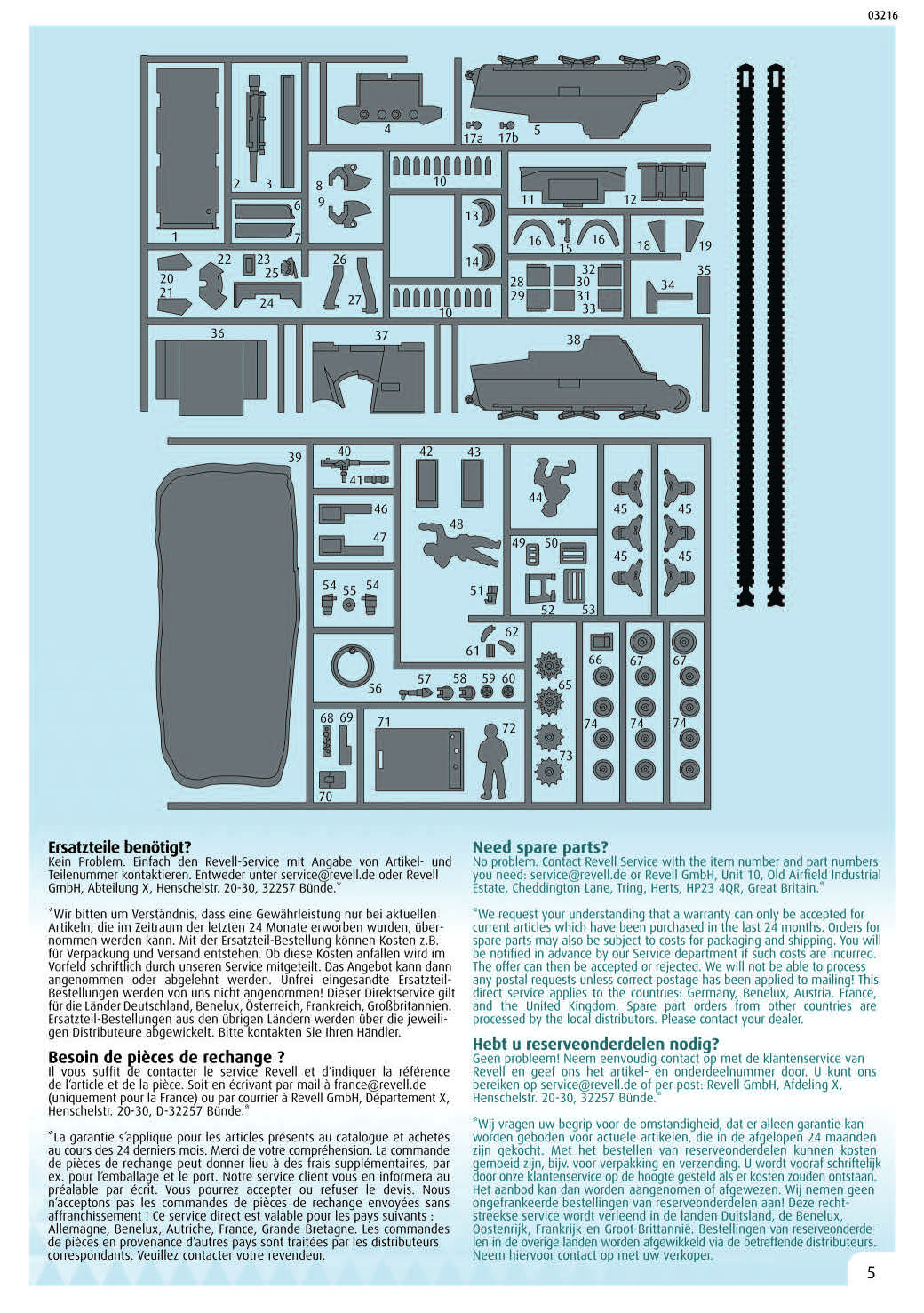 M7 HMC Priest 1/76 Scale Model Kit Instructions Page 5