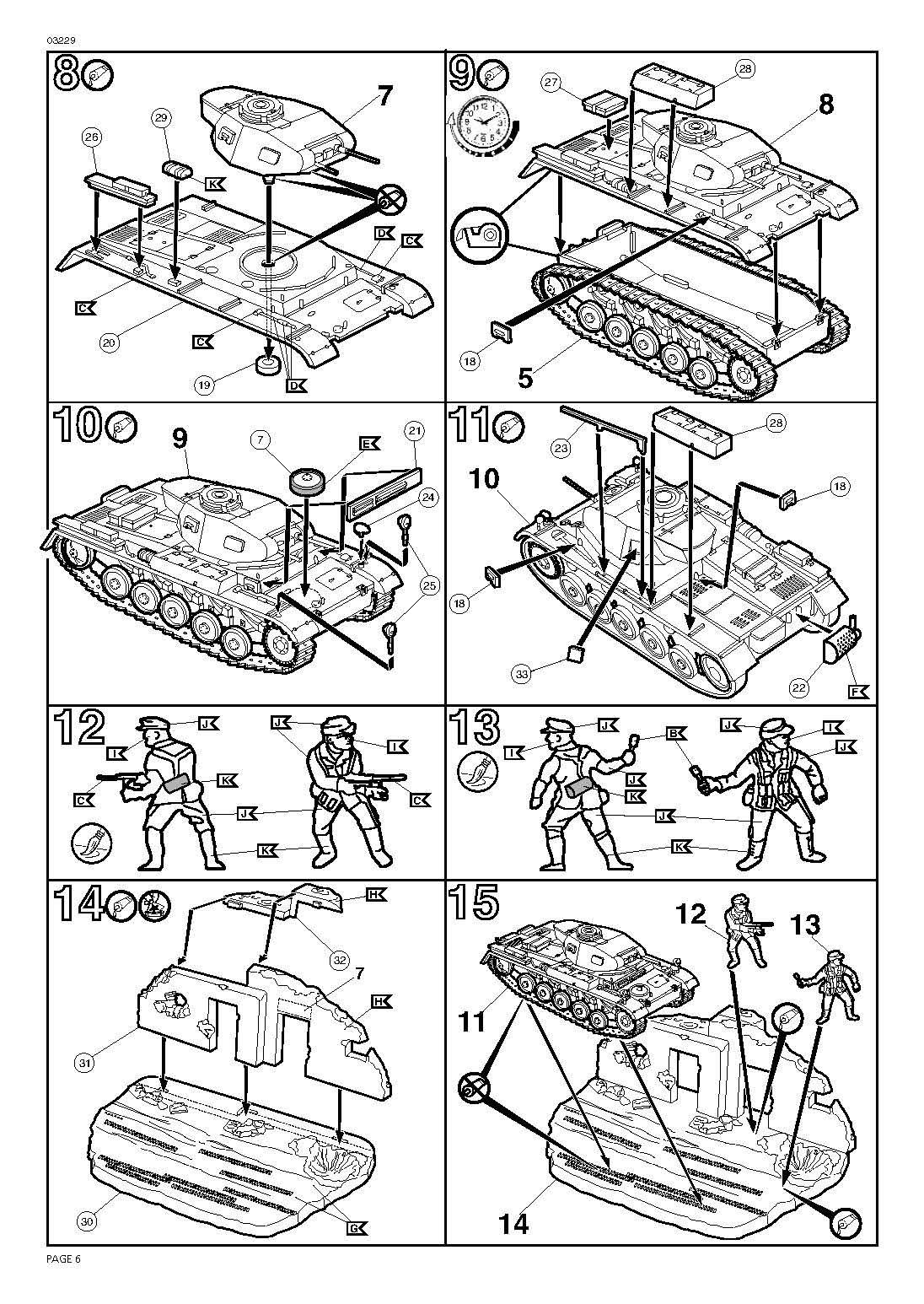 PzKpfw II Ausf. F 1/76 Scale Model Kit Instructions Page 6