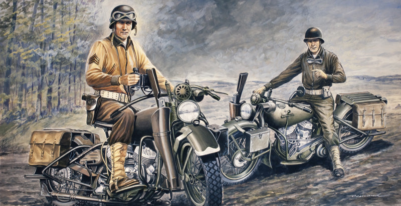 WW2 US Motorcycles 1/35 Scale Model Kit Box Art