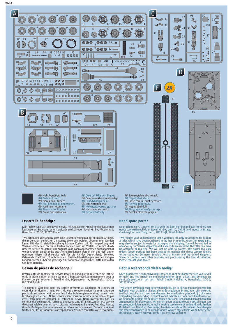 Sd.Kfz 184 Elefant Tank Hunter 1/35 Scale Model Kit By Revell Germany Instructions Page 6
