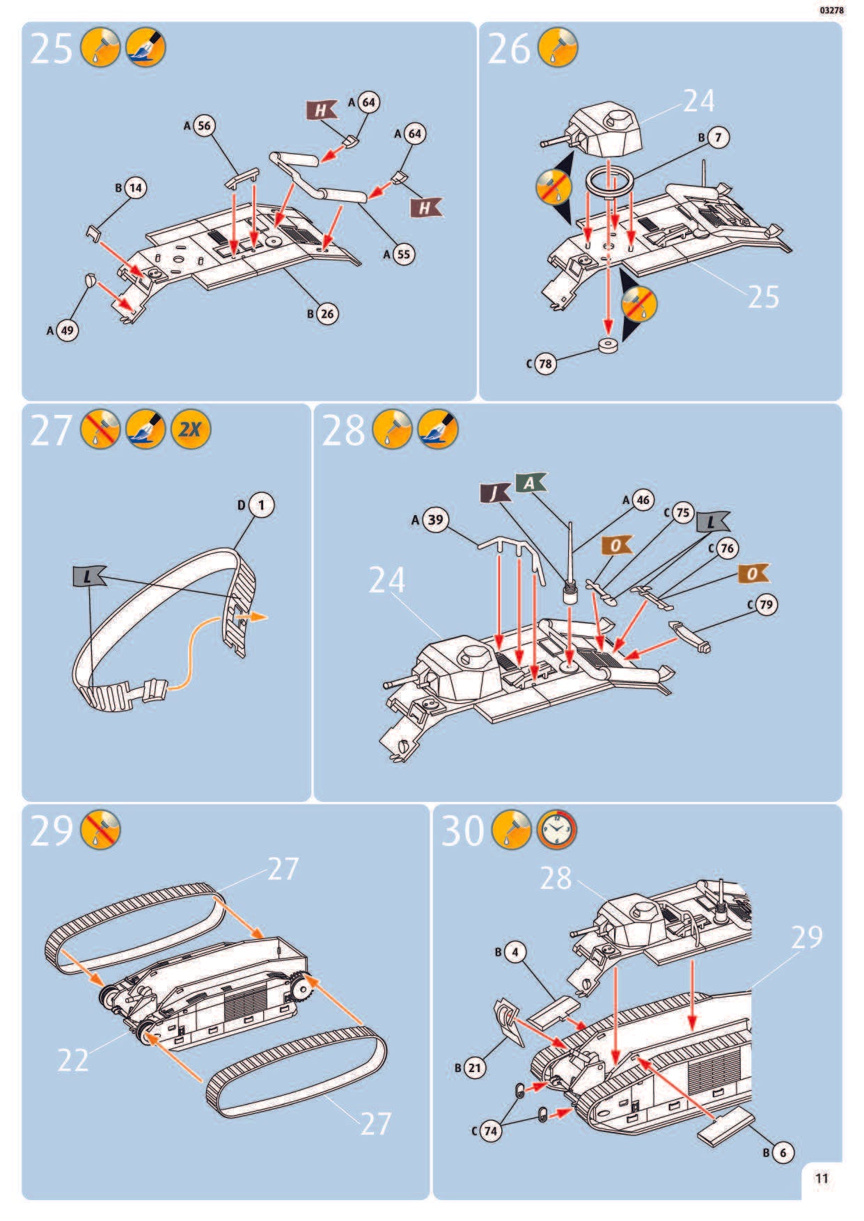 Char.B.1 bis & Renault FT.17 Tank Diorama, 1/76 Scale Model Kit Instructions Page 11