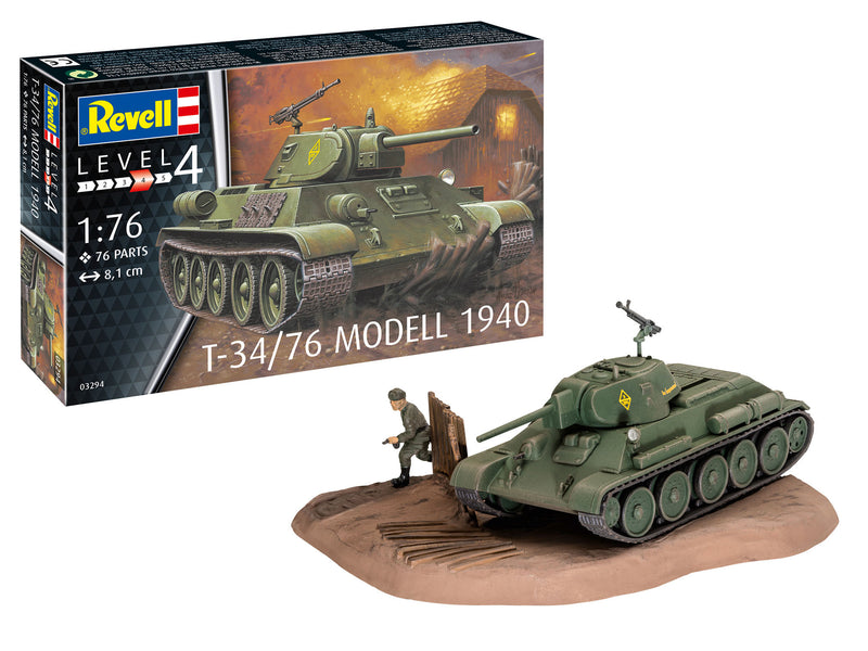 T-34/76 Medium Tank 1940 1/76 Scale Model Kit
