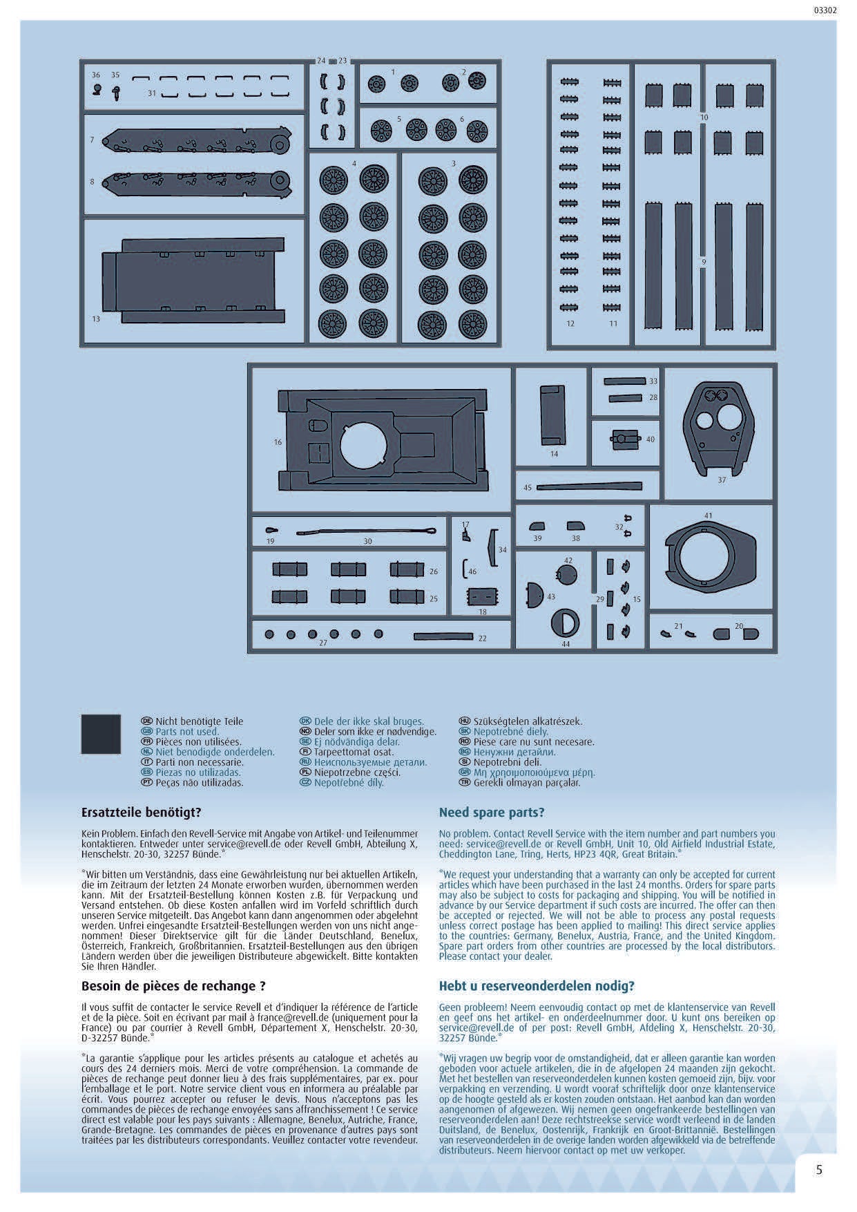 T-34/85 Soviet Tank 1/72 Scale Model Kit Instructions Page 5