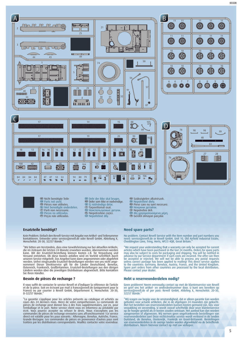 T-55A/AM with KMT-6/EMT-5 1/72 Scale Model Kit Instructions Page 5