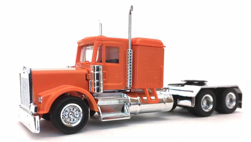 Kenworth W900, Extra Long Chassis (Orange)  Scale 1/87 (HO) Scale Model By Promotex