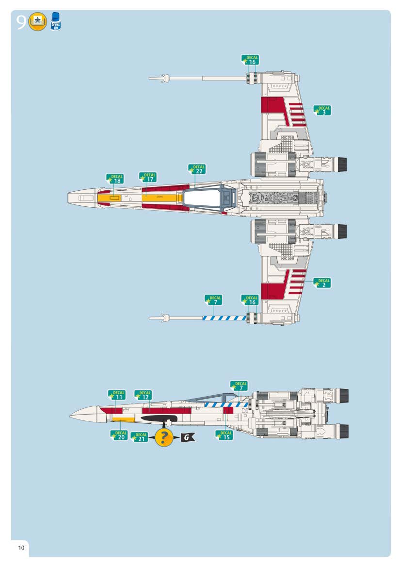 Star Wars X-Wing Fighter 1/112 Scale Model Kit By Revell Germany Instructions Page 10