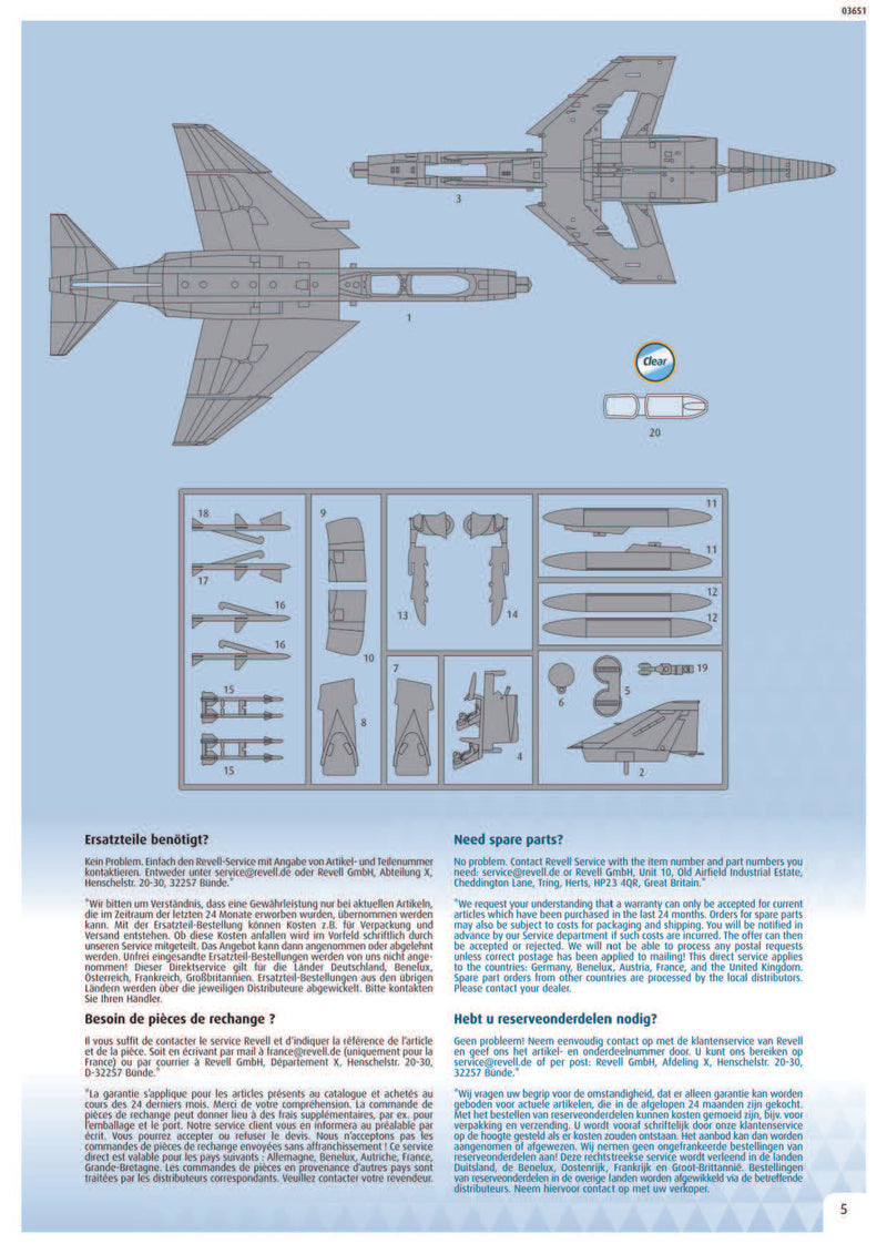 McDonnel Douglas F-4E Phantom 1/72 Scale Easy Click Model Kit Instructions Page 5