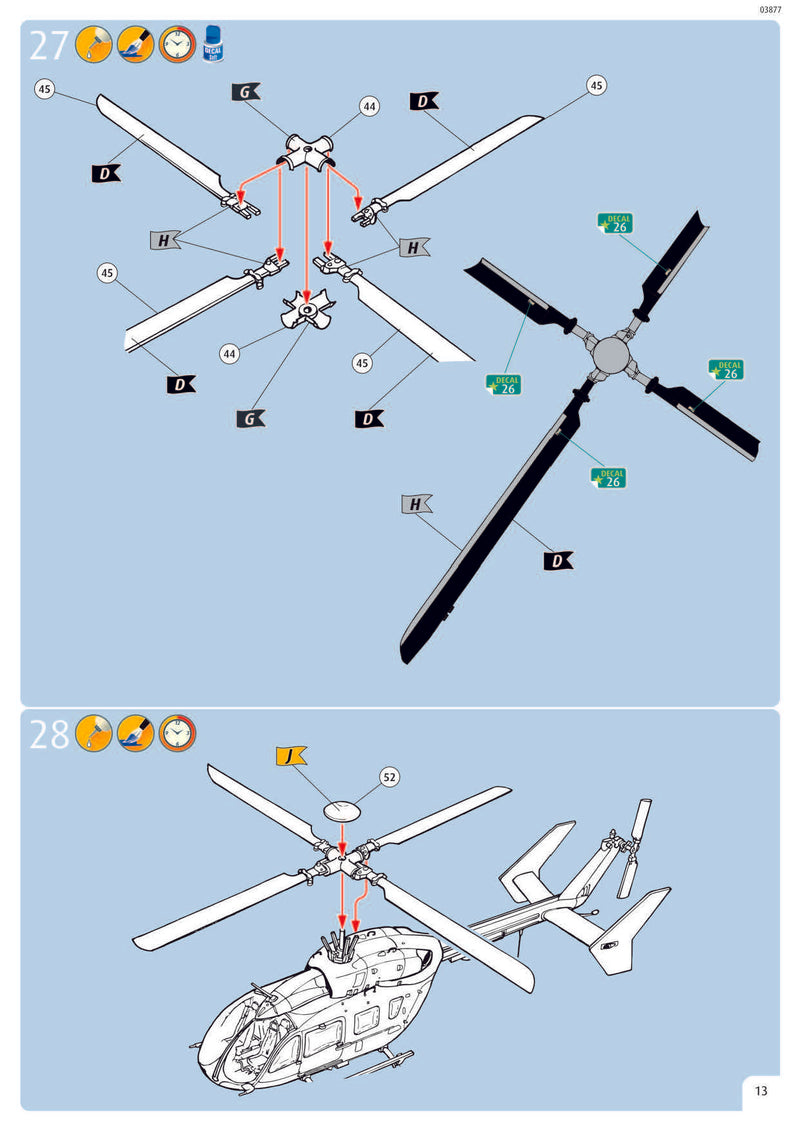 Eurocopter EC145, 1/72 Scale Model Kit Instructions Page 13