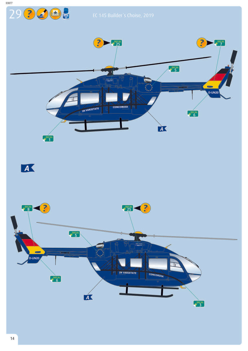 Eurocopter EC145, 1/72 Scale Model Kit Instructions Page 14