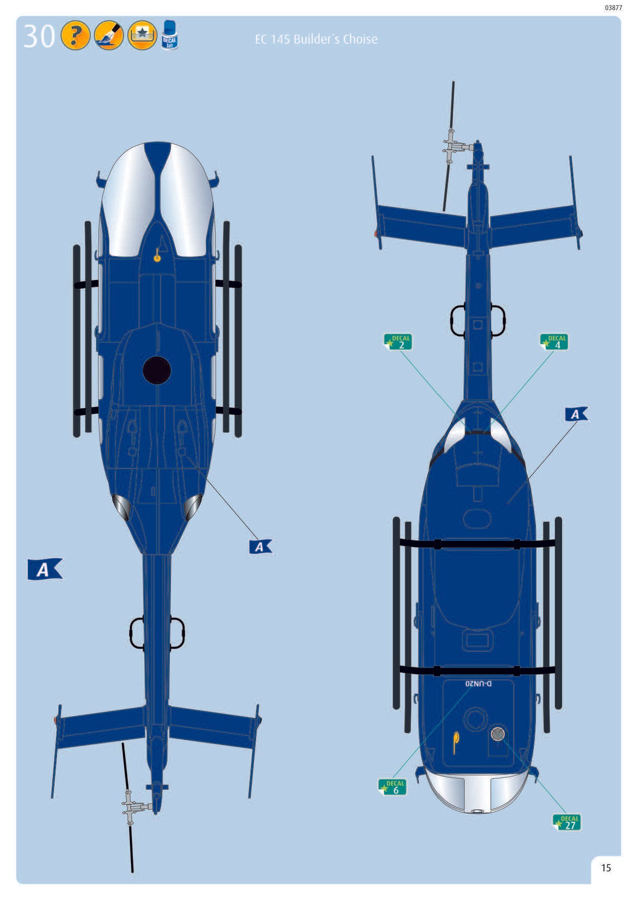 Eurocopter EC145, 1/72 Scale Model Kit Instructions Page 15