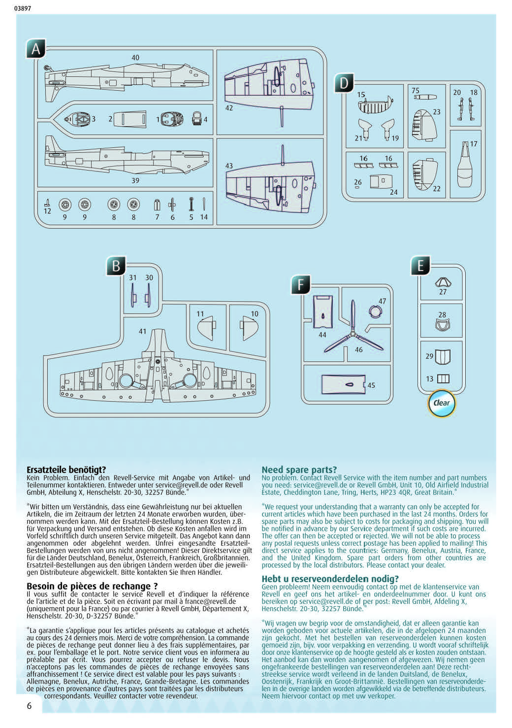 Supermarine Spitfire Mk.V B 1/72 Scale Model Kit Instructions Page 6