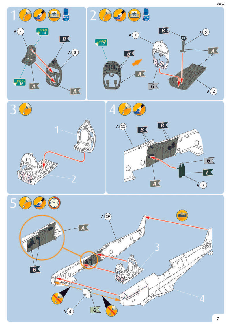 Supermarine Spitfire Mk.V B 1/72 Scale Model Kit Instructions Page 7
