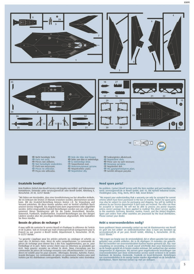 Lockheed Martin F-117A Nighthawk 1/72 Scale Model Kit Instructions Page 5