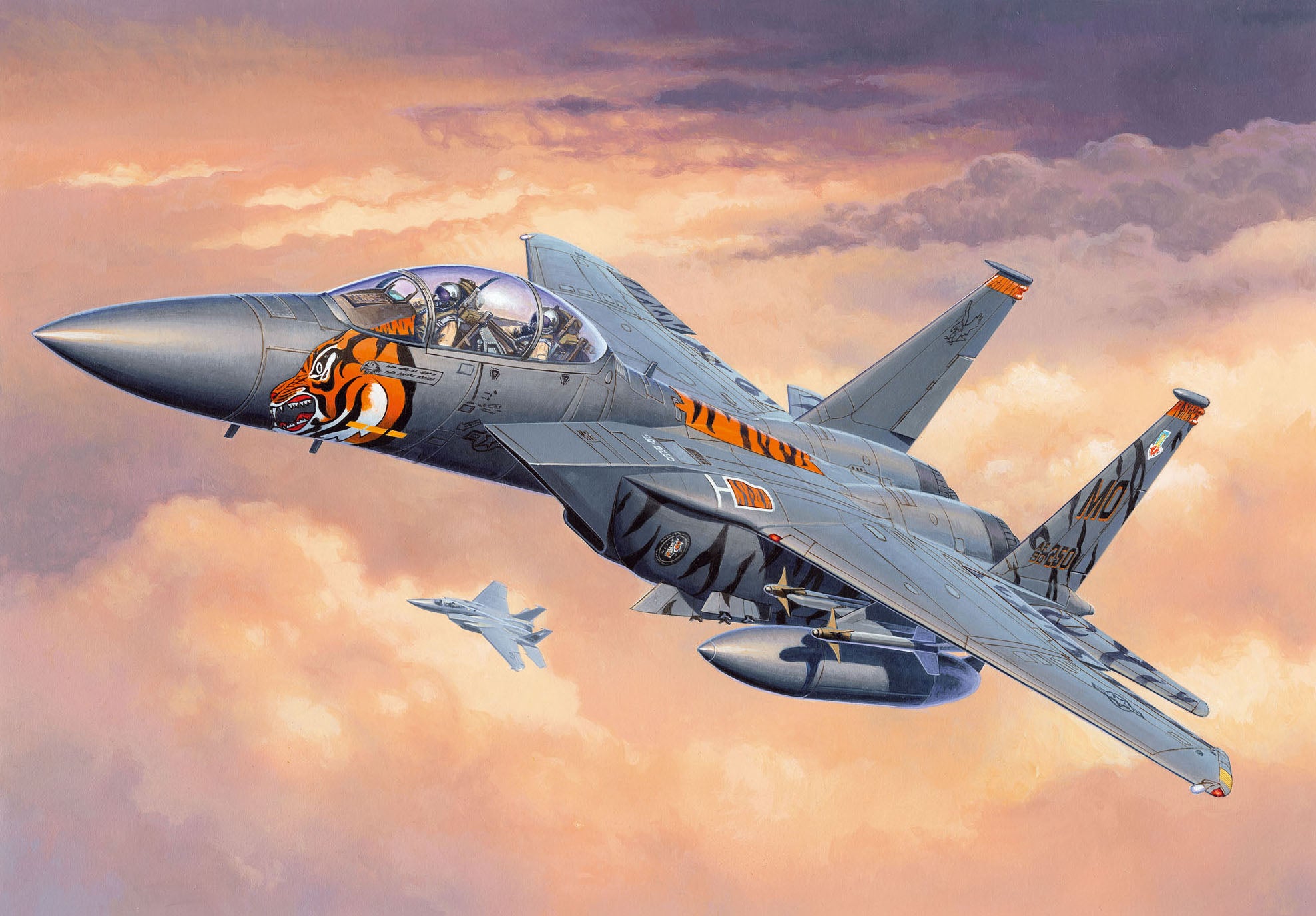 Boeing F-15E Strike Eagle 1/144 Scale Model Kit Set Illustration