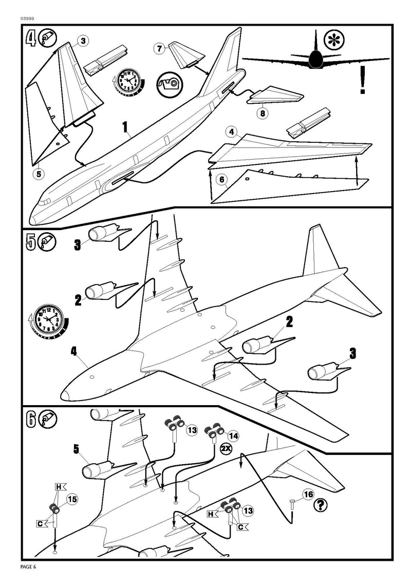 Boeing 747-200 KLM 1/450 Scale Model Kit Instructions Page 6