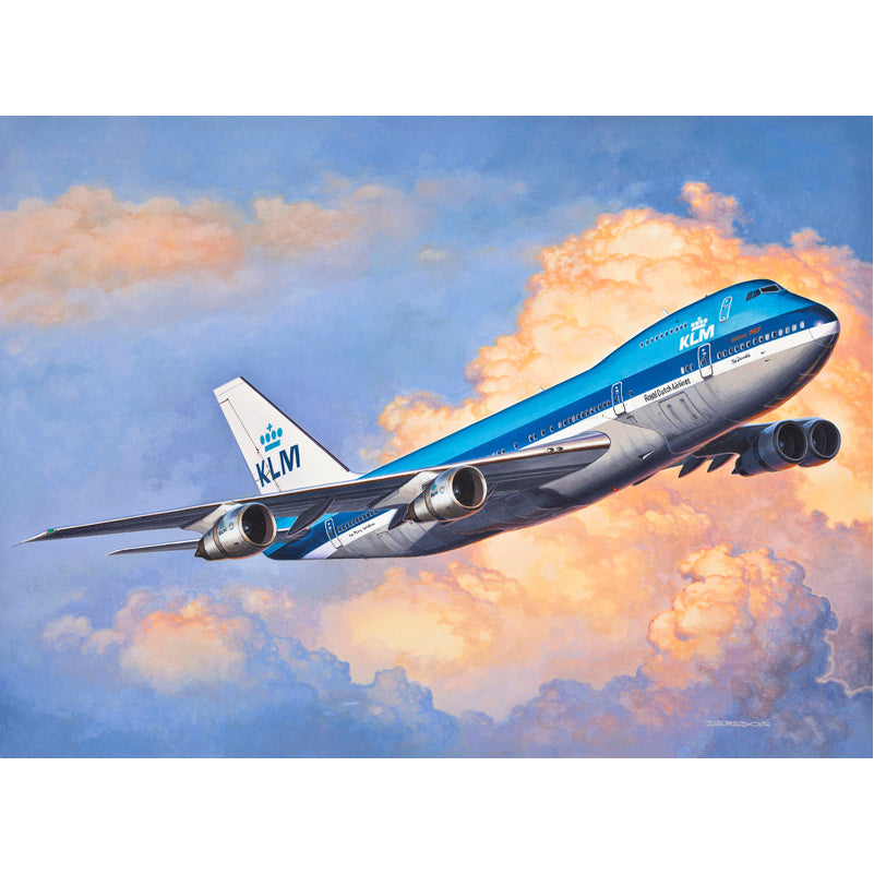 Boeing 747-200 KLM 1/450 Scale Model Kit Box Art