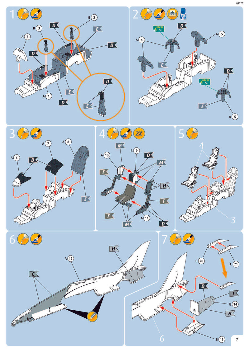 BAe Systems Hawk T.1 Royal Air Force, 1/72 Scale Model Kit Instructions Page 7