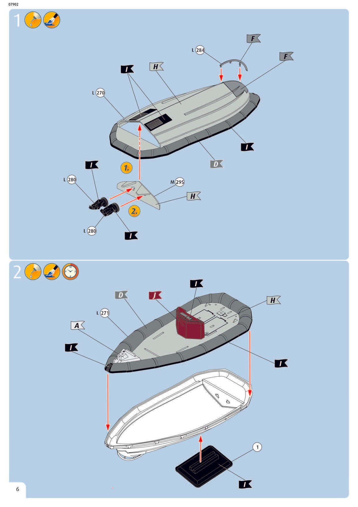 Search And Rescue Daughter Boat Verena 1/72 Scale Model Kit Instructions Page 6