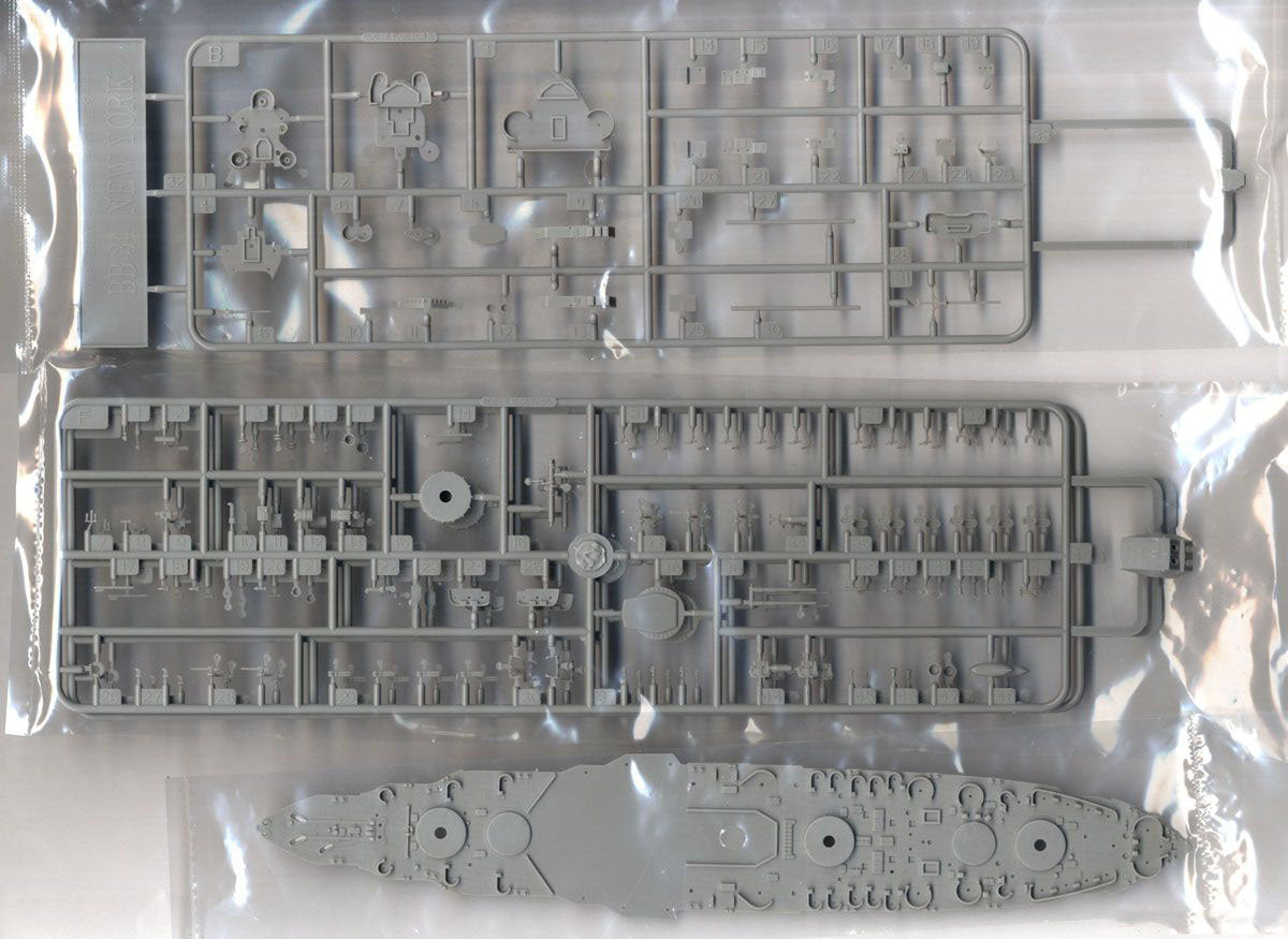 USS New York Battleship BB-34, 1:700 Scale Model Kit Deck Sprue