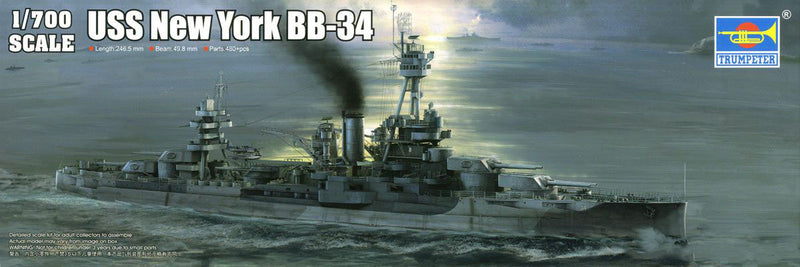 USS New York Battleship BB-34, 1:700 Scale Model Kit