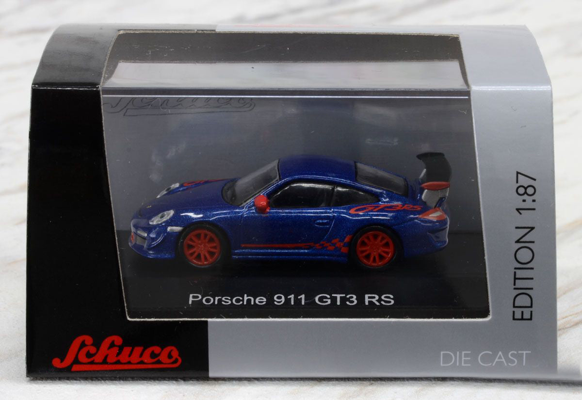 Porsche 911 GT3 RS (997) (Blue) 1:87 (HO) Scale Diecast Model Packaging