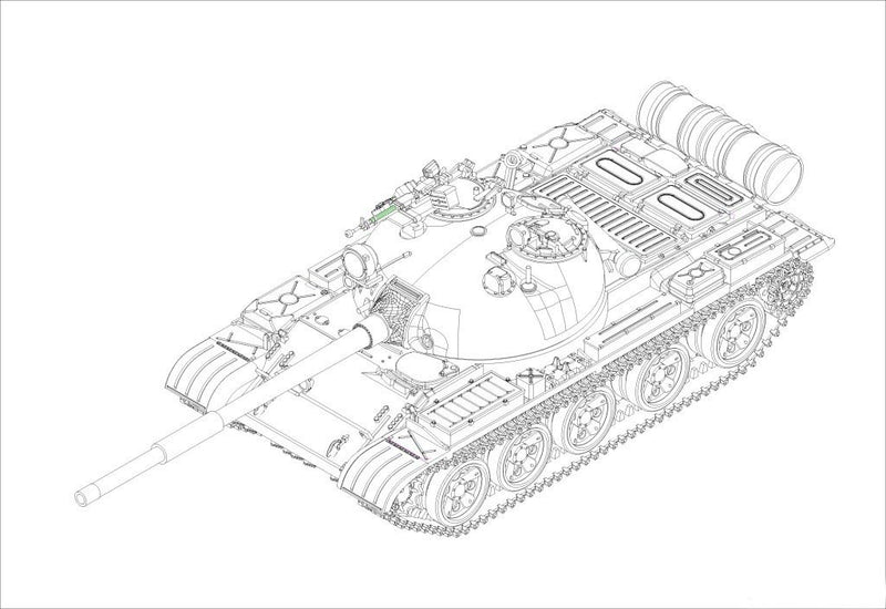 T-62 Soviet Main Battle Tank 1972 ,1:72 Scale Model Kit Illustration