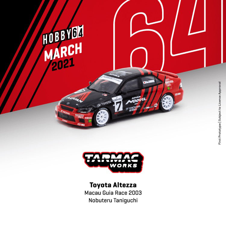 Toyota Altezza Macau Guia Race 2003 #7 1:64 Scale Diecast Car By Tarmac Works