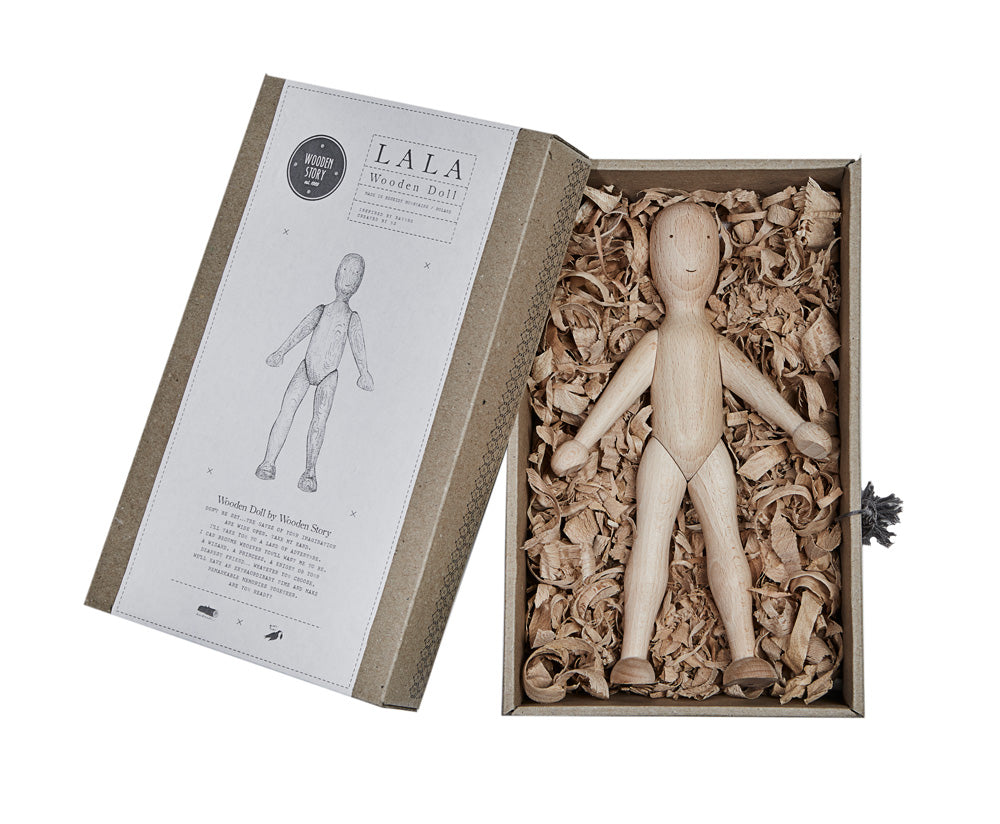 Beech Wooden Figure La La With Shirt & Trousers