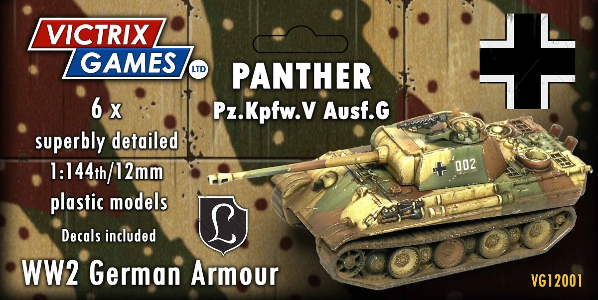 PzKpfw V Panther Ausf. G Tank, 1:144 (12 mm) Scale Model Plastic Kit