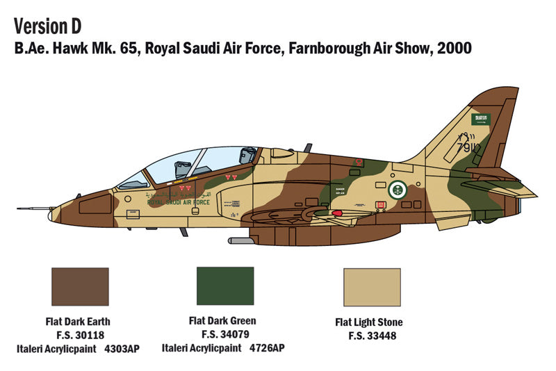 Hawker Siddeley Hawk T1, 1/72 Scale Plastic Model Kit RSAF Livery 